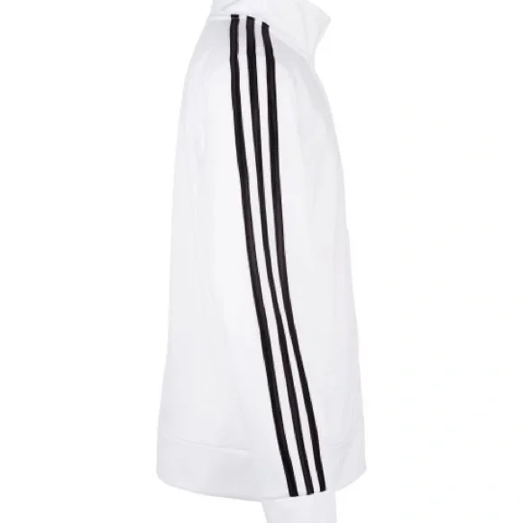Boys Adidas White & Black Stripe-Accent Logo Zip-Up Track Jacket, Sz. XL 18/20 - Picture 8 of 8